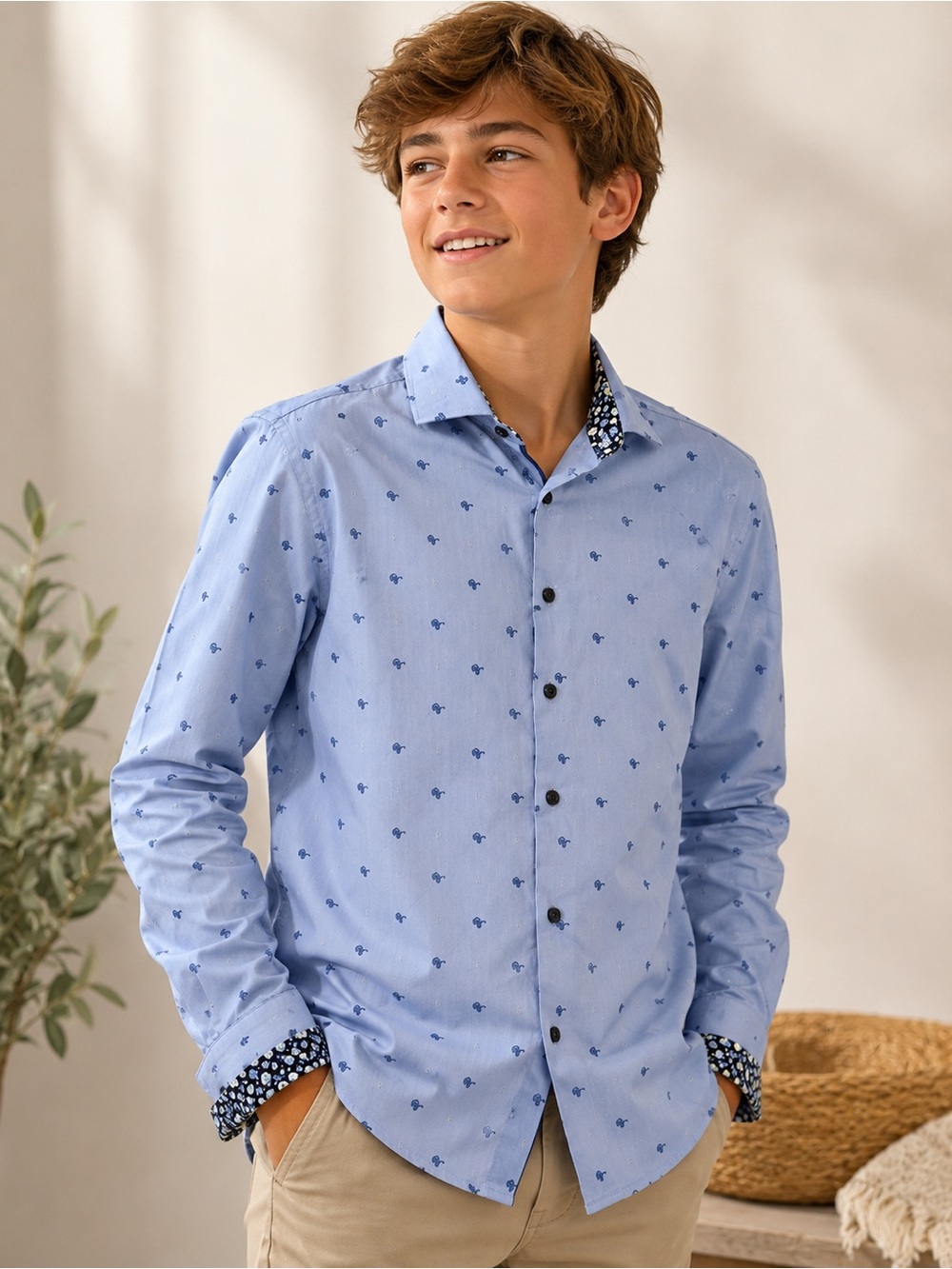 Robert Graham Boys Button Down Shirt | Size L | Embroidered Sunglasses Print